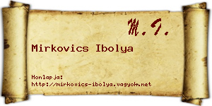 Mirkovics Ibolya névjegykártya